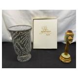 Decorative Lot: Vase, Book, and Stand