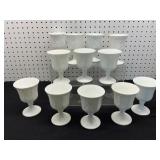 12 Milk Glass Goblets
