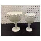 White Milk Glass Compotes