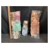Four Handmade Cloth Dolls