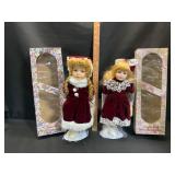Porcelain Dolls in Velvet Attire