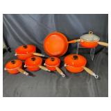 Le Creuset Orange Enameled Cookware Set