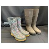 Two Pairs of Rubber Boots