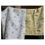 Two Reversible Floral Quilted Blankets