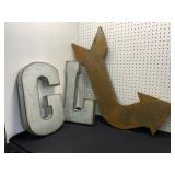 Metal Letters and Arrow
