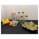 Household Items Lot with Green Dish