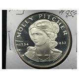 1 Oz. Sterling Silver Molly Pitcher Coin