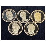 5 Proof U. S. Gold Presidents