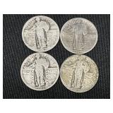 4 Standing Liberty Quarters