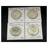 1966-1967-1968-1969 Kennedy Silver Half Dollars