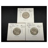 1936-D, P, & S Buffalo Nickels