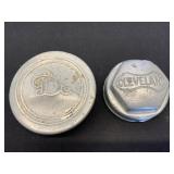 Two Vintage Metal Hub Caps, 