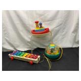 Vintage Fisher-Price Toy Lot with Pull Cords