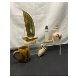 Brass Sailboat Sculpture & Decorative Objects and