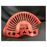 Antique Cast Iron Tractor Seat, Red Paint