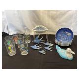 Bird-Themed Glassware and Figurines