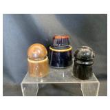 Three Ceramic Wiring Insulators