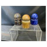 Three Glazed Ceramic Insulators