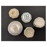 Five Vintage Dodge Brothers Hubcaps