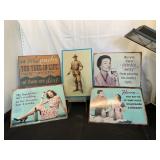 Six Decorative Tin Signs