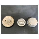 3 Antique Willys-Knight Hubcaps