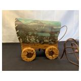Covered Wagon Table Lamp With Scenic Shade