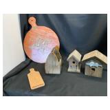 Rustic Wooden Decor and Birdhouses Lot