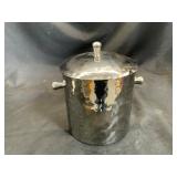 Heavy Hammered Metal Ice Bucket with Tongs