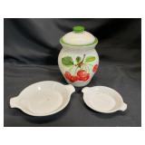A. Coors Pottery Dishes and Cherries Jar