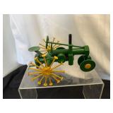 Green and Yellow Cast Metal Farm Implement Model