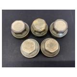 5 Vintage Chevrolet Branded Hub Caps