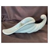 Light Blue Ceramic Cornucopia Vase