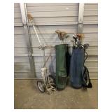 Golf Clubs, Carry Bags, and Cart Set