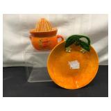 Maruhon 1927 Ceramic Citrus Juicer and Plate