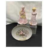 Lefton Wall Plate and Ceramic Figurines Plus More