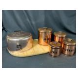 West Bend Cake Plate Top and Ransburg Canister Set