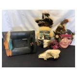 Native American Masks, Frame, and Skull