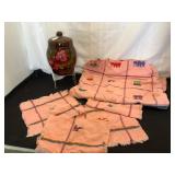 Hand-Painted Ceramic Jar and Navajo Textiles