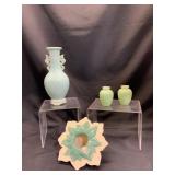 Green Japanese Ceramic Vases