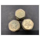 Three Vintage Brass Caps with Durant Star from the