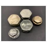 5 Vintage Collectable Overland Hubcaps