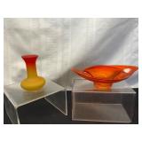 Pilgrim Vase and Viking Glass Candy Dish