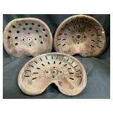 Antiques Three Metal Tractor Seats