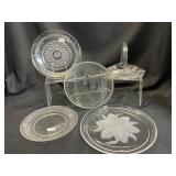 Clear Glass Plates and Basket