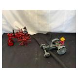 Two Toy Scrap Metal Tractors Art Figurines