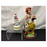 Two Ceramic Clown Figurines