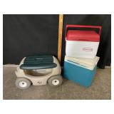 2- Small Coolers & Step 2 Garden Seat