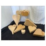 Wooden Heart Craft Pieces