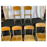 Six Metal and Wood Chairs