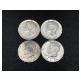 (4) 1964 Kennedy Silver Half Dollars